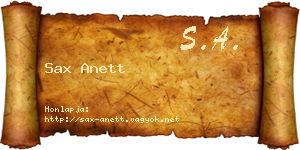 Sax Anett névjegykártya